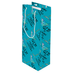 GESCHENK-TASCHEN - GIN IST BILLIGER ALS THERAPIE GESCHENKTÜTE FÜR WEINFLASCHEN