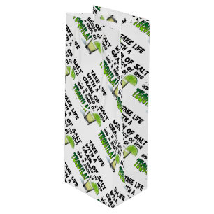 GESCHENK-TASCHEN - LEBEN, LIMON, SALZ, TEQUILA! GESCHENKTÜTE FÜR WEINFLASCHEN