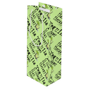 GESCHENK-TASCHEN - TEQUILA, BILLIGER ALS THERAPIE GESCHENKTÜTE FÜR WEINFLASCHEN