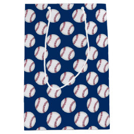 Geschenk-Taschenbaseball auf Blau Mittlere Geschenktüte