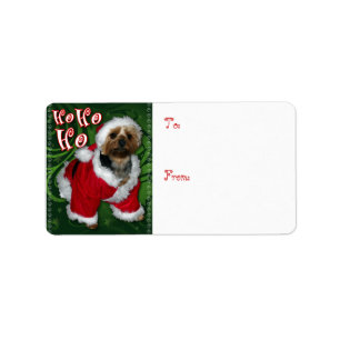 Geschenk-Umbau Sankt Yorkie Adressaufkleber