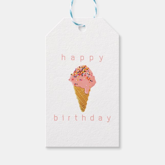 Geschenk-Verpackungs-Geschenk-Umbau-Eistüte mit Geschenkanhänger (Vorderseite)