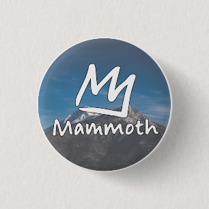 Geschenk Vintage Mammoth Mountain Skigebiet Berge Button