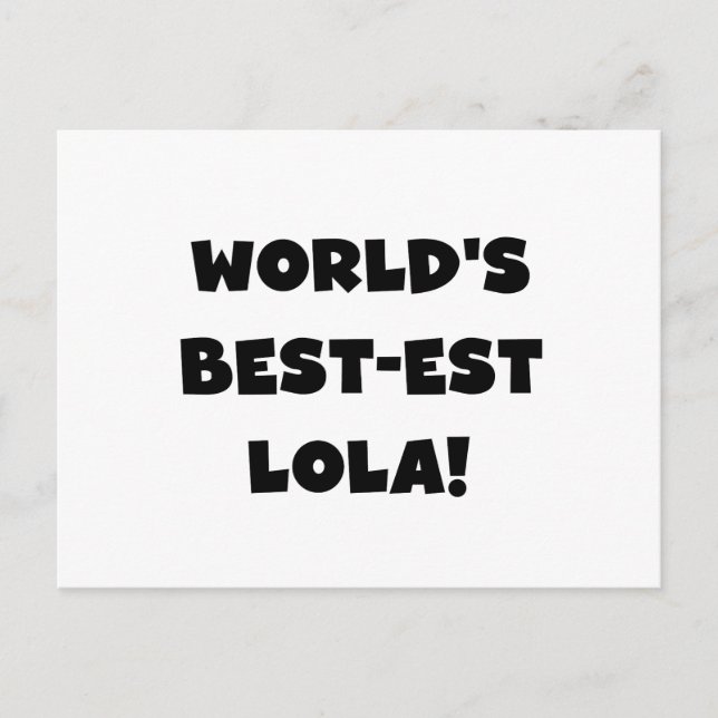 Geschenk von Lola Black and White Tshirts Postkarte (Vorderseite)