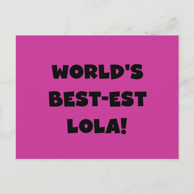 Geschenk von Lola Black and White Tshirts Postkarte (Vorderseite)