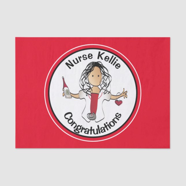 Geschenk von RN LPN CNA Graduation Party Seidenpapier (Vorderseite)