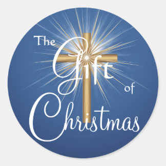 Geschenk von Weihnachtskreuzklebern Runder Aufkleber
