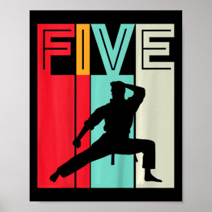 Geschenk zum 5. Geburtstag für Kinder Karate Retro Poster