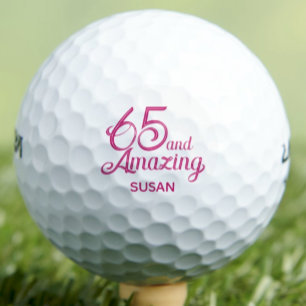 Geschenk zum 65. Geburtstag Chic Pink Individuelle Golfball