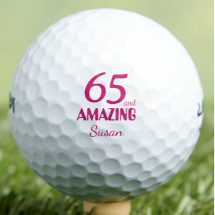 Geschenk zum 65. Geburtstag für Freundin Rosa Styl Golfball