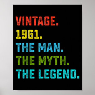 Geschenk zum 65. Geburtstag Mann Mythos Legende Ge Poster