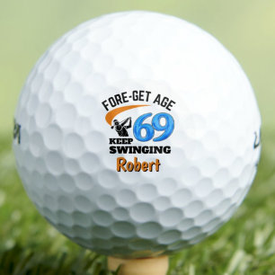Geschenk zum 69. Geburtstag Cool Blue Andenken für Golfball