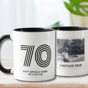 Geschenk zum 70. Geburtstag - Vintage-Jahres-Mug Tasse