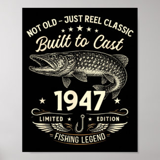 Geschenk zum 79. Geburtstag Angeln Männer Original Poster