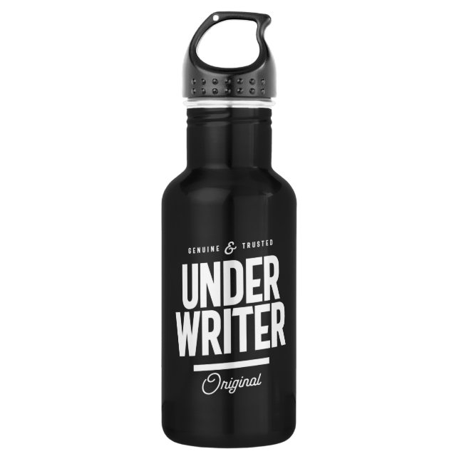 Geschenk zum Job-Titel des Underwriters Edelstahlflasche (Vorderseite)