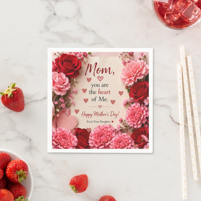 GESCHENK ZUM MUTTERTAG  SERVIETTE (Beispiel)