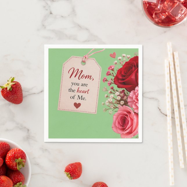 GESCHENK ZUM MUTTERTAG  SERVIETTE (Beispiel)
