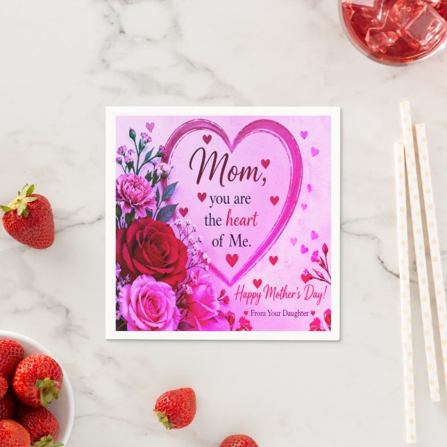 GESCHENK ZUM MUTTERTAG  SERVIETTE (Beispiel)