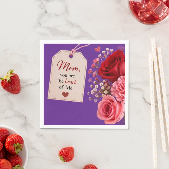 GESCHENK ZUM MUTTERTAG  SERVIETTE (Beispiel)
