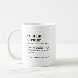 Geschenk zur Definition von Content Creator Kaffeetasse