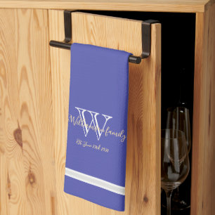 Geschenk zur Einweihung Monogramm Familienname Chi Geschirrtuch