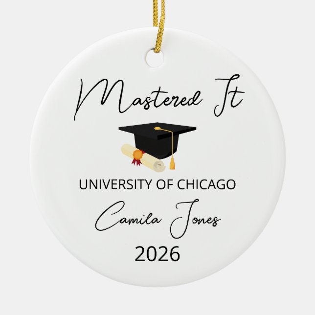 Geschenk zur Master-Abschlussfeier für Sie, Master Keramik Ornament (Vorne)
