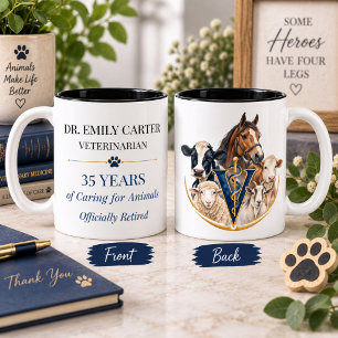 Geschenk zur Pensionierung eines Tierarztes für Gr Zweifarbige Tasse