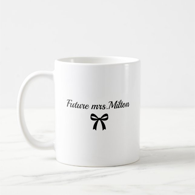 Geschenk zur Verlobung für die zukünftige Mrs. Mug Kaffeetasse (Links)