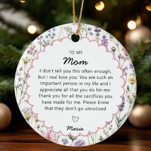Geschenk zur Wertschätzung der Mutter Keramik Ornament