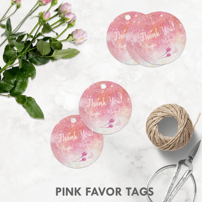 🌹 GESCHENKANHÄNGER (Watercolor Pink Rose Buds 🌹 Favor Tags -- Click to Customize On Screen Now!
)