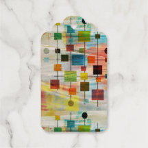 Geschenkanhänger aus Folie, Mid-Century-Modern Gra