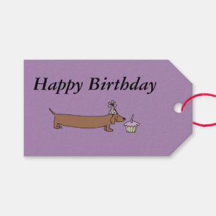 Geschenkanhänger - Dachshund mit Cupcake