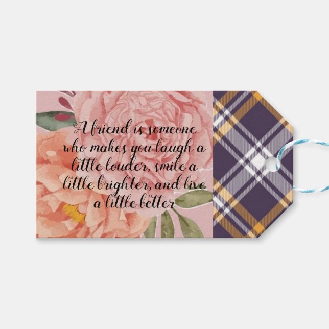 Geschenkanhänger. Ein Freund macht das Leben besse Geschenkanhänger (Vorderseite (Horizontal))