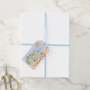 Geschenkanhänger für Baby-Party im Wald-Thema