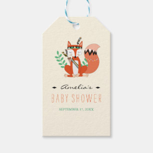 Geschenkanhänger für Baby Shower Tribal Woodland F