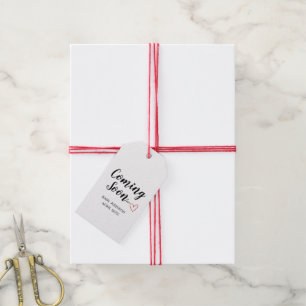 Geschenkanhänger für die Ankündigung eines neuen B