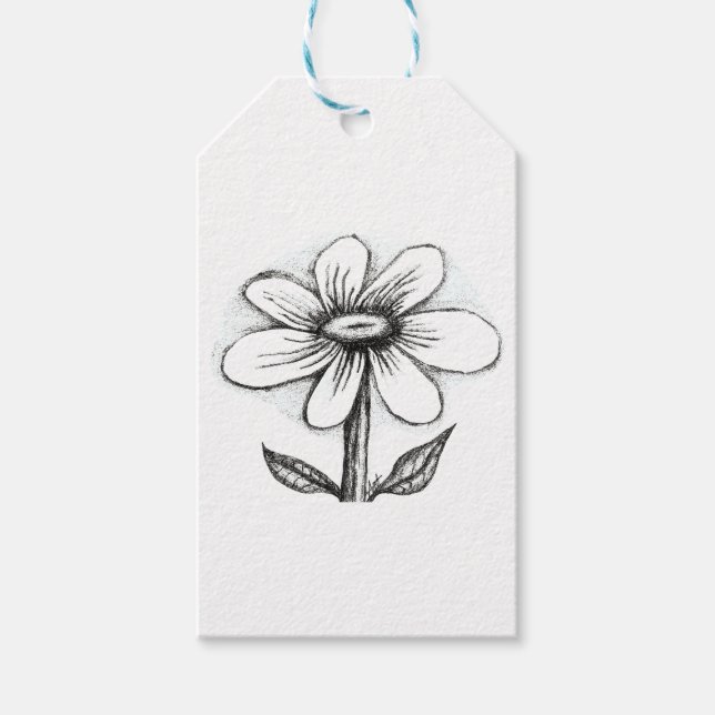 Geschenkanhänger für sie mit Gänseblümchen (Vorderseite)