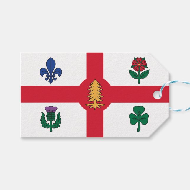 Geschenkanhänger mit Flagge von Montreal, Kanada (Vorderseite (Horizontal))