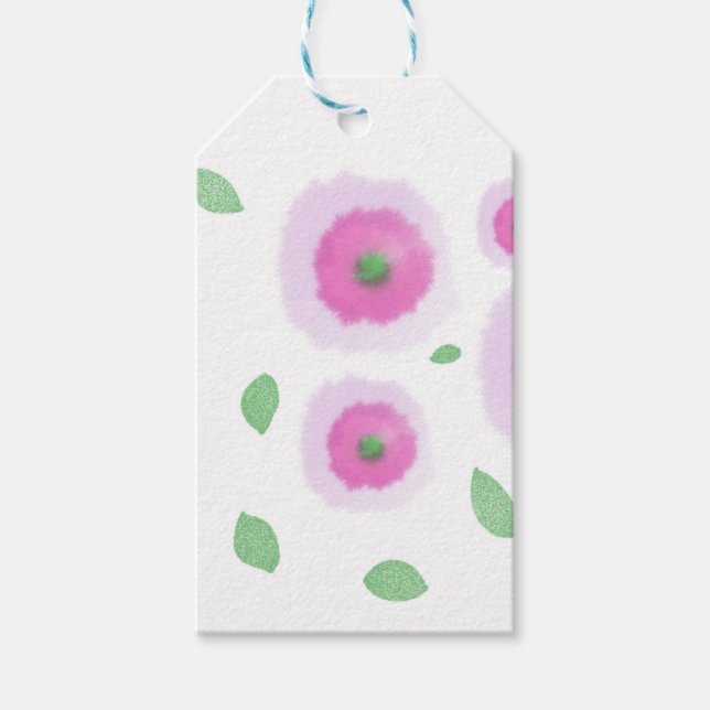 Geschenkanhänger Puffy Flowers (Vorderseite)
