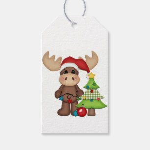 Geschenkanhänger - Weihnachtsbaum-Elch-Freude