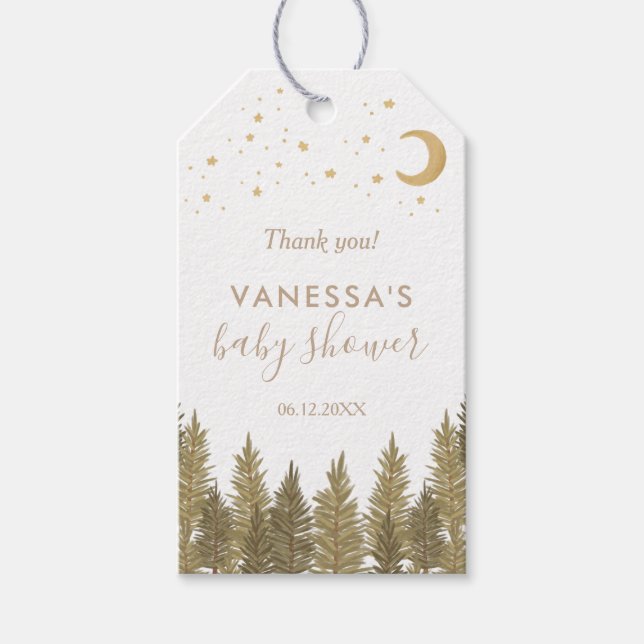 Geschenkartikel für Woodland Animals Baby-Dusche Geschenkanhänger (Vorderseite)