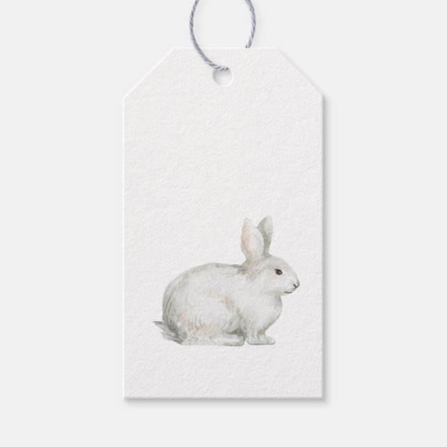 Geschenkartikel von White Oaster Bunny Rabbit Geschenkanhänger (Vorderseite)