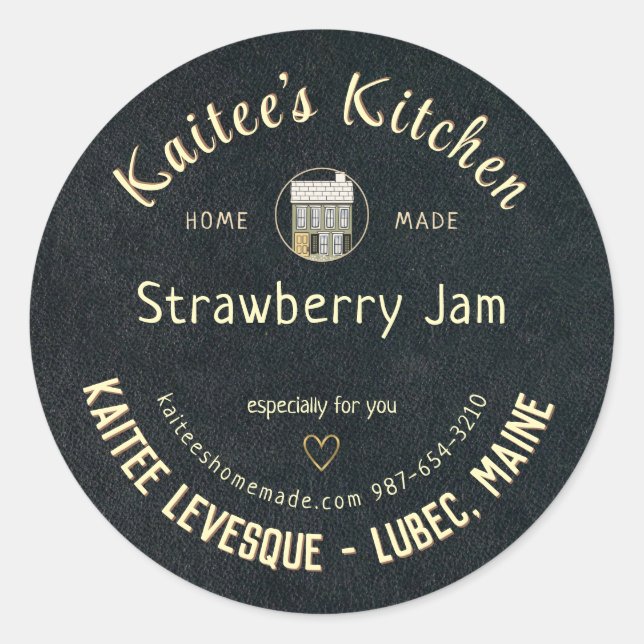 Geschenkaufkleber für Zuhause-Made Items Heart Hou Runder Aufkleber (Vorderseite)