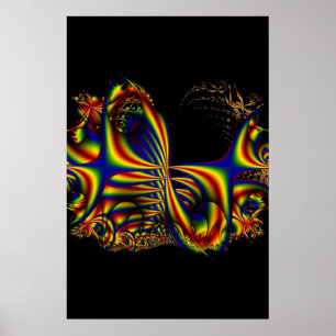 Geschenkband   Rainbow Fraktal Art Poster