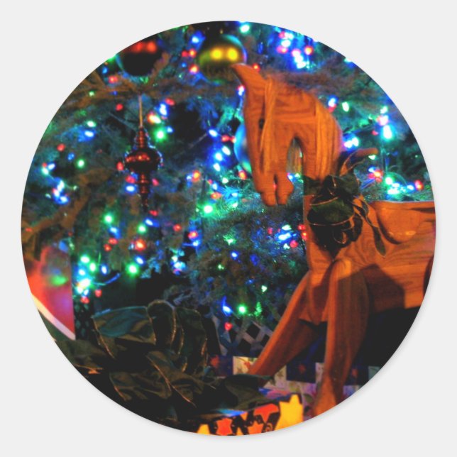 Geschenkbaum 4 runder aufkleber (Vorderseite)