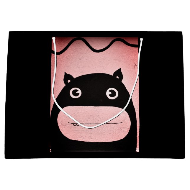 Geschenkbeutel - Grosses, glänzendes GLÜCKLICHes M Große Geschenktüte (Vorderseite)