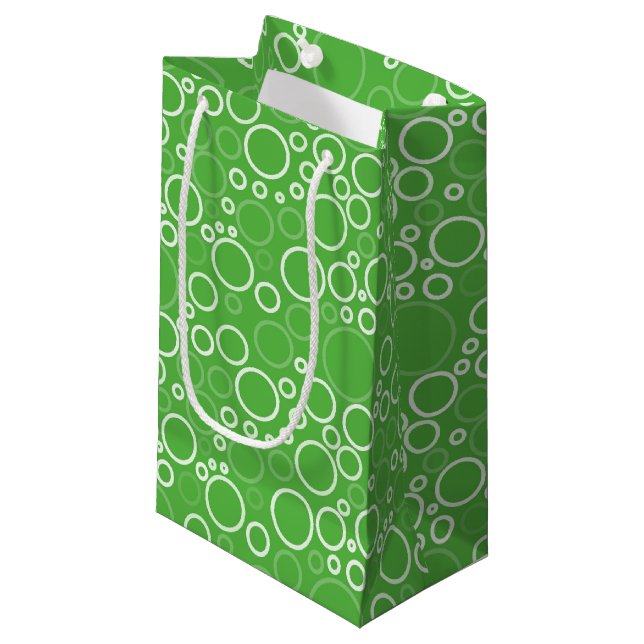 Geschenkbeutel Grünen Kreise Kleine Geschenktüte (Vorderseite Schrägansicht)