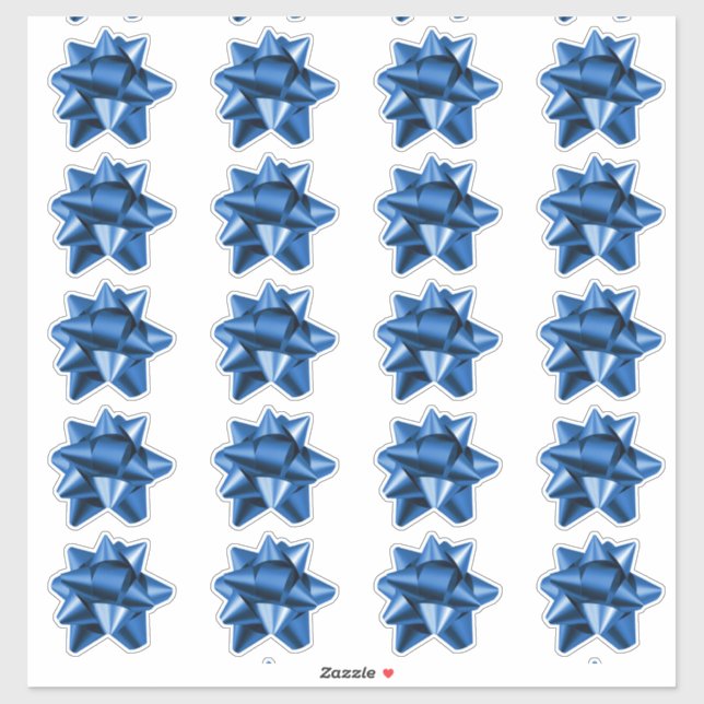 Geschenkbow | Aufkleber | 20 pro Blatt | Blau (Blatt)