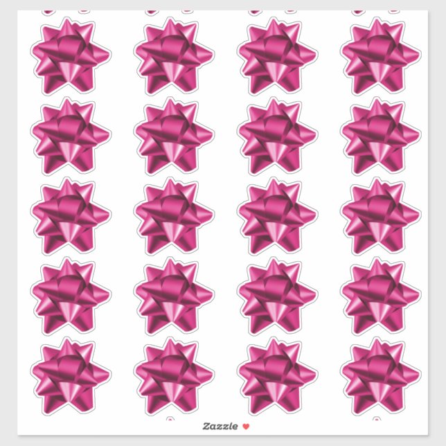 Geschenkbow | Aufkleber | 20 pro Blatt | Rosa (Blatt)