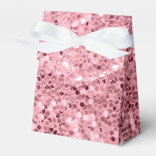 Geschenkbox aus Papier in Roségold mit Glitter Geschenkschachtel